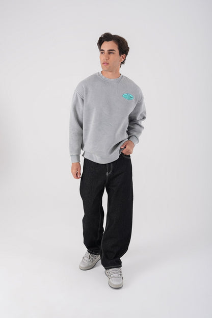 Unisex Washed Graphic Sweatshirt – "Reasonable" Back Print Withinblack