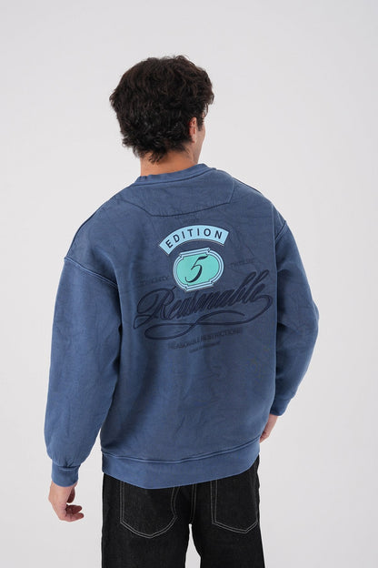 Unisex Washed Graphic Sweatshirt – "Reasonable" Back Print Withinblack