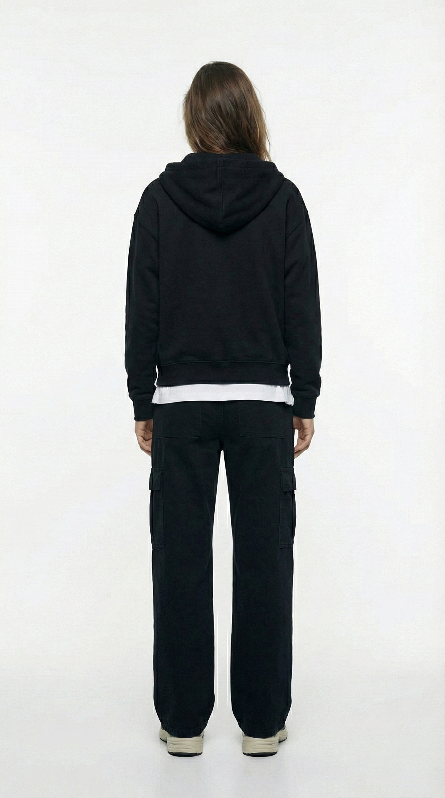 Unisex The Summit Oversized Half-Zip Hoodie | Jet Black Tinyloverclothing