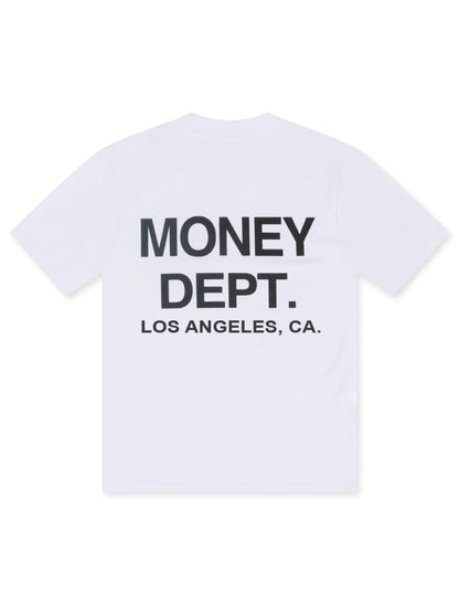 Money Dept. Los Angeles Heavyweight Tee - White/Black Denim Exchange