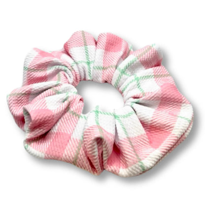 Pink & Green Plaid Spring Bullet Scrunchie Enchanted Scrunch