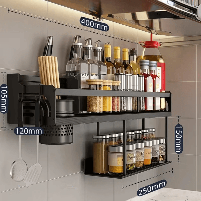 Wall-Mounted Kitchen Spice Rack Organizer SmartPursue™