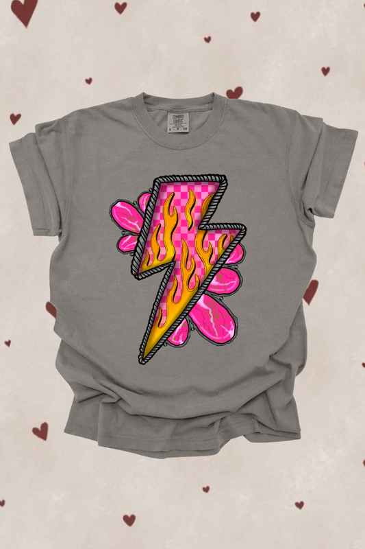 Pink Lightning Graphic Tee Spurs & Spades Boutique