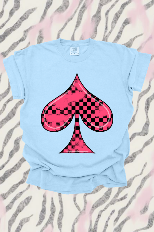 Neon Pink Spade Graphic Tee Spurs & Spades Boutique