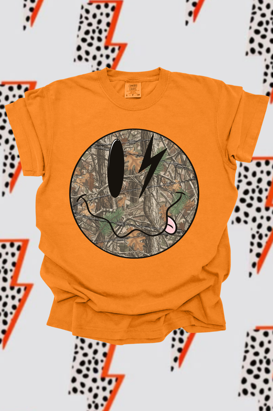 Camo Smiley Graphic Tee Spurs & Spades Boutique