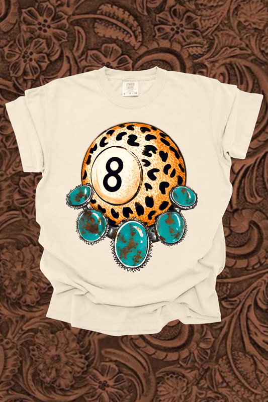 Leopard 8Ball Graphic Tee Spurs & Spades Boutique
