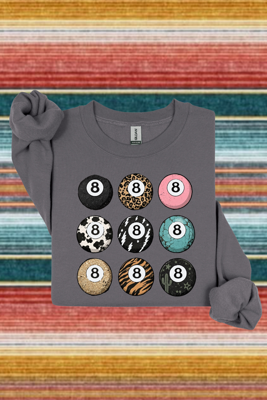 8Ball Collage Sweatshirt Spurs & Spades Boutique