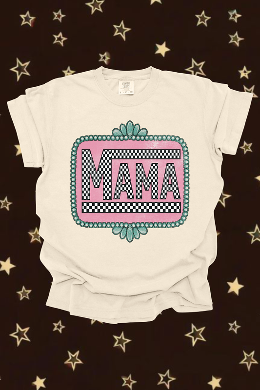 Checkered Mama Graphic Tee Spurs & Spades Boutique