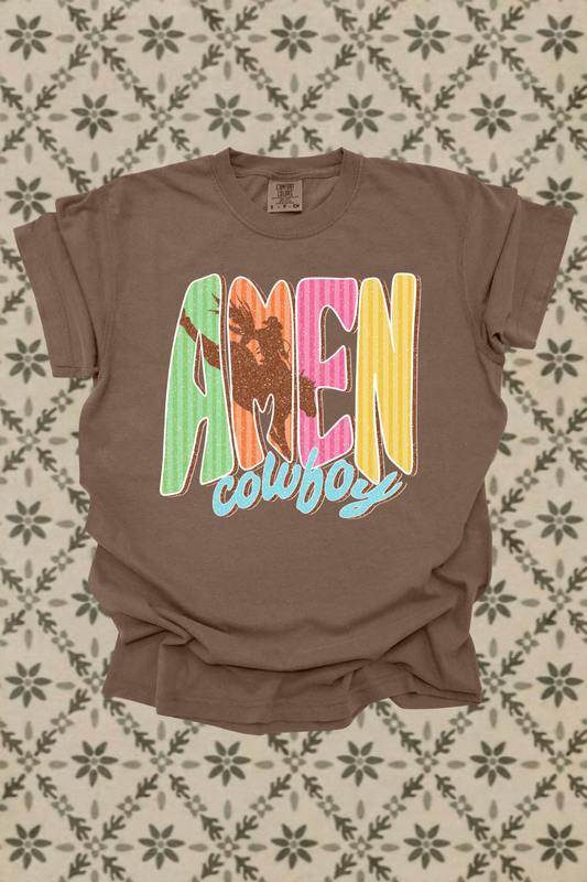 Neon Amen Cowboy Graphic Tee Spurs & Spades Boutique