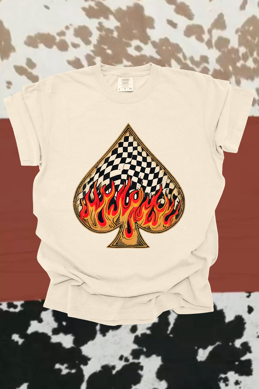 Flaming Spade Graphic Tee Spurs & Spades Boutique