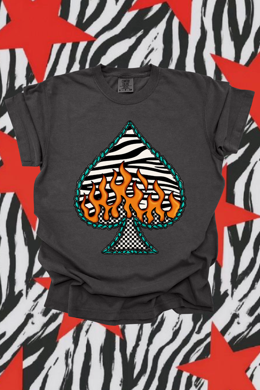 Zebra Spade Graphic Tee Spurs & Spades Boutique
