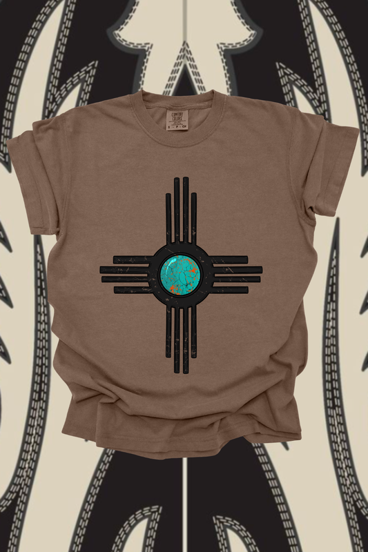 Turquoise Zia Graphic Tee Spurs & Spades Boutique