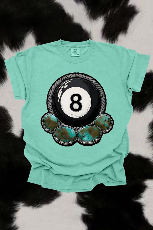Turquoise 8Ball Graphic Tee Spurs & Spades Boutique
