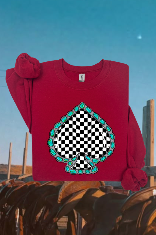 B&W Spade Sweatshirt Spurs & Spades Boutique
