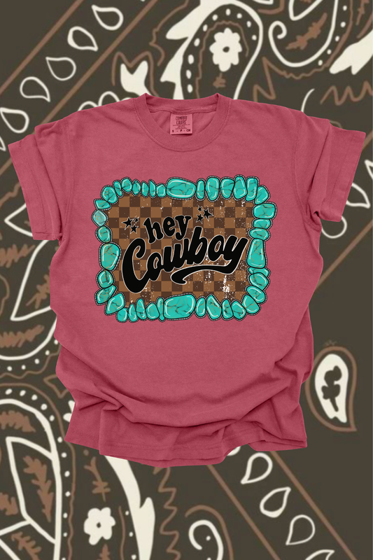Hey Cowboy Graphic Tee Spurs & Spades Boutique
