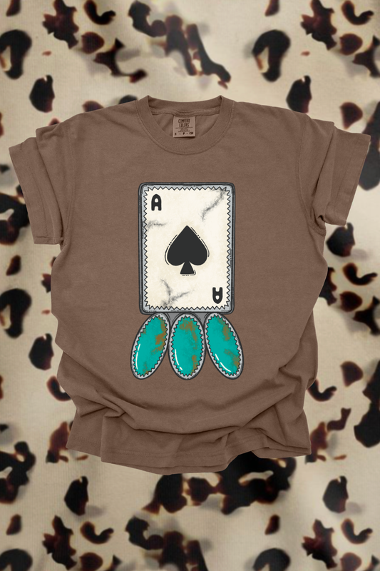 Turquoise Ace Graphic Tee Spurs & Spades Boutique