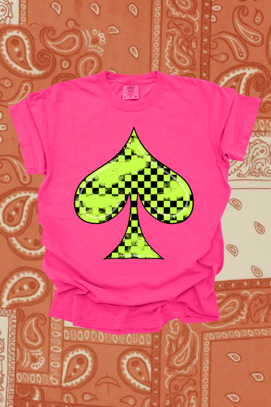 Neon Green Spade Graphic Tee Spurs & Spades Boutique