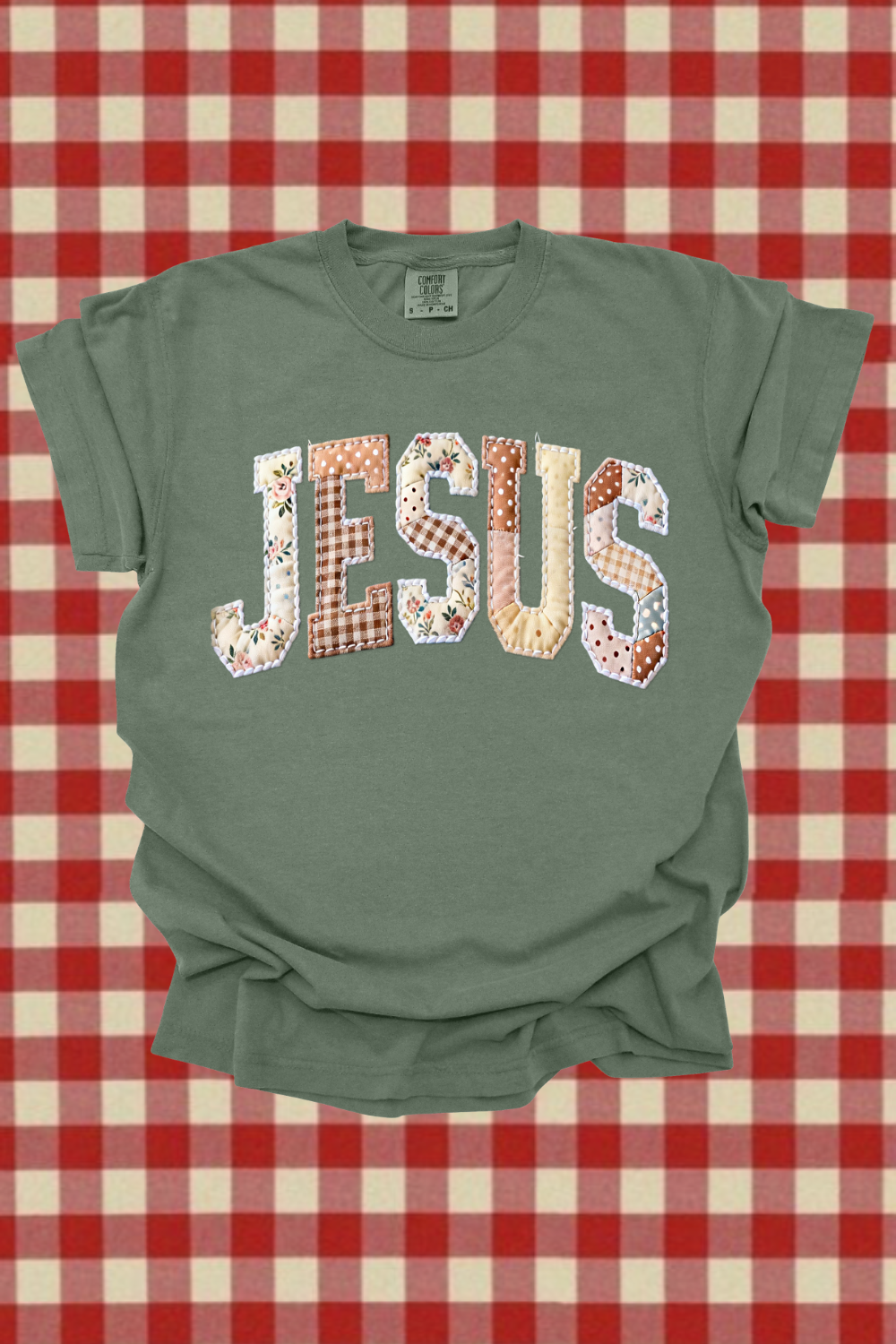 Faux Quilted Jesus Graphic Tee Spurs & Spades Boutique