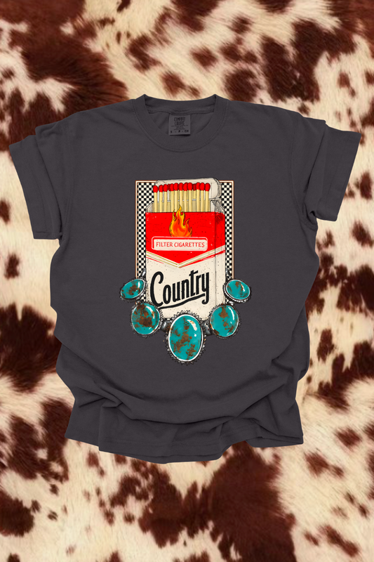 Turquoise Cigs Graphic Tee Spurs & Spades Boutique