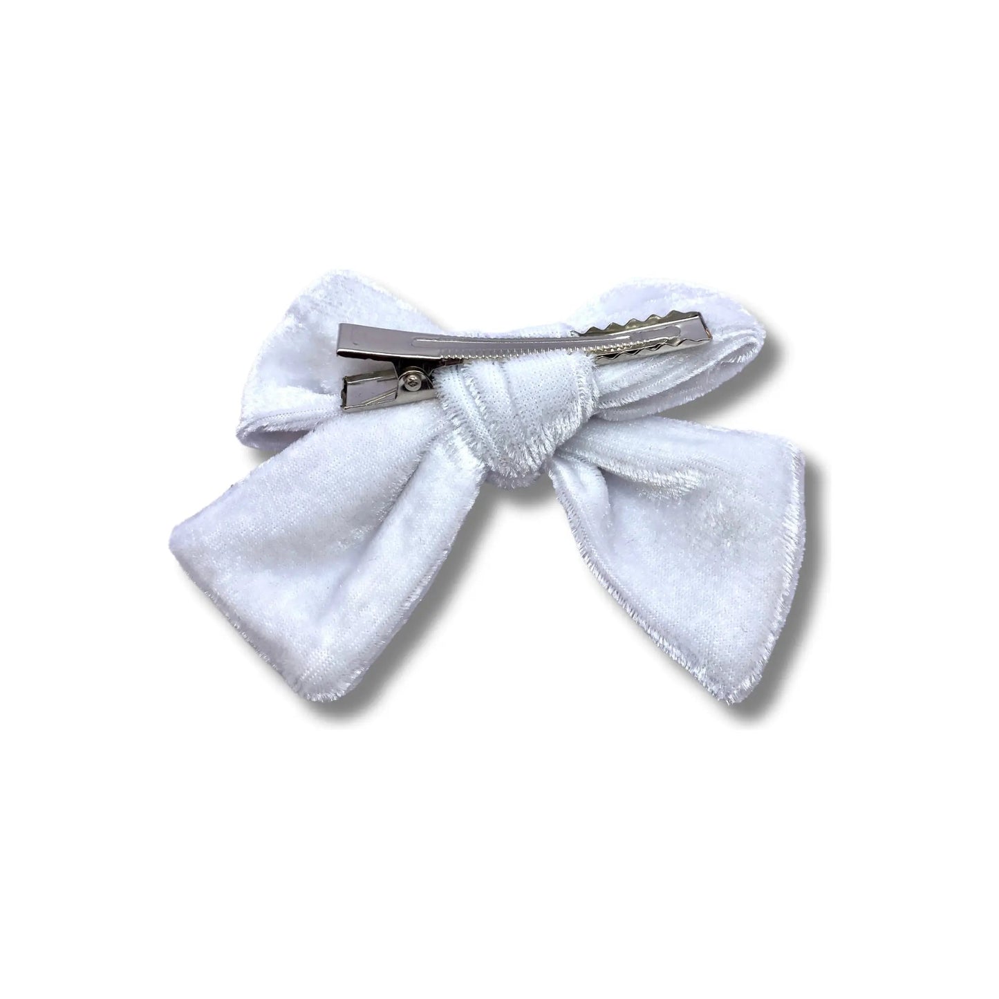 White Velvet Bow Enchanted Scrunch