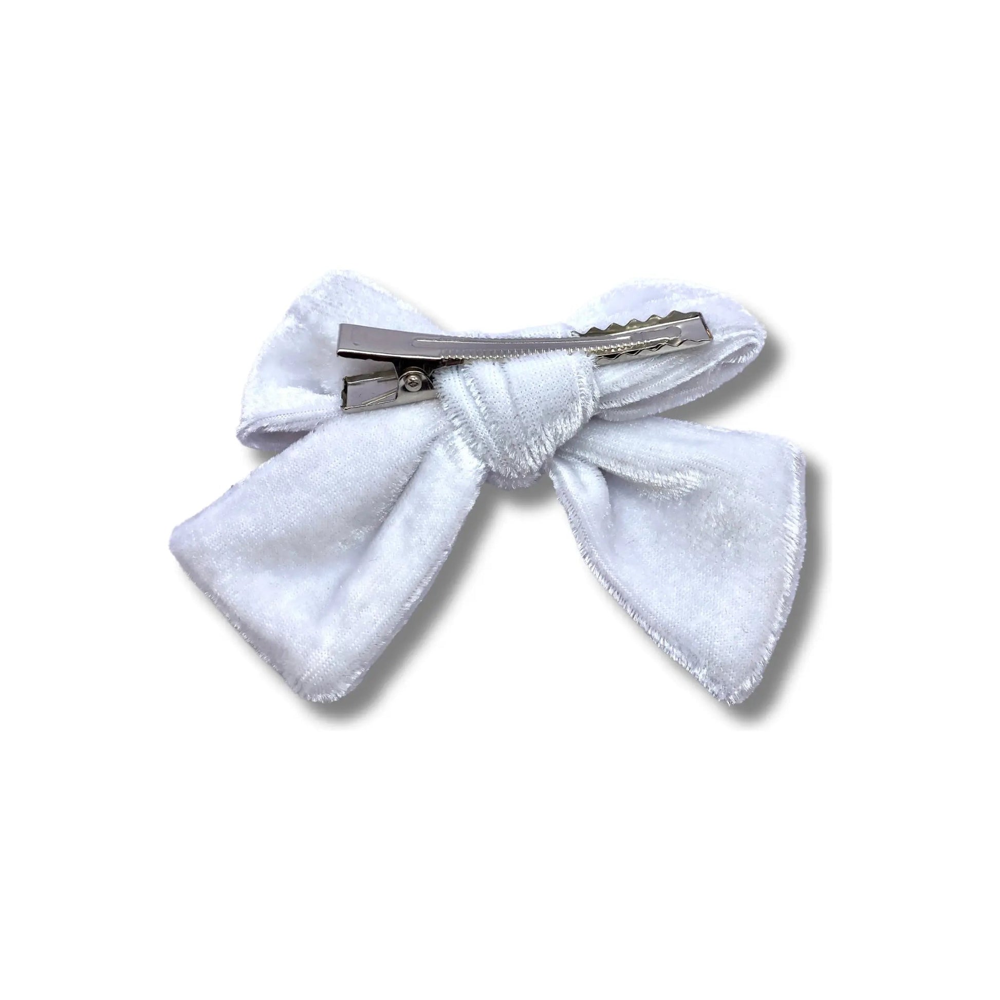 White Velvet Bow Enchanted Scrunch