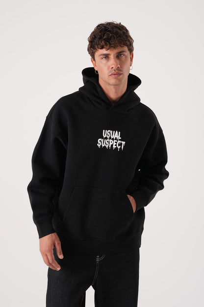 Usual Suspect Graphic Hoodie - Unisex Oversize Sweatshirt Withinblack