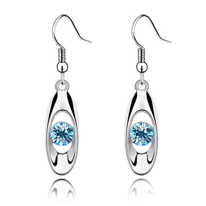 Snake-Shaped Oval Earrings and Necklace Set with Crystals