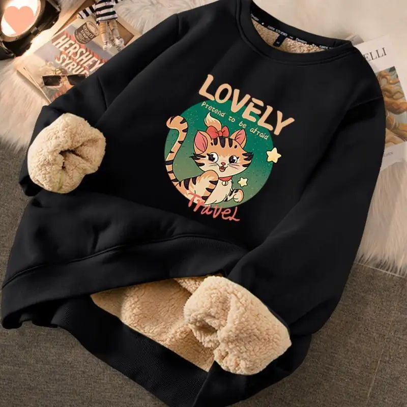 Thickened Printed Sweater for Women