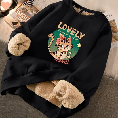 Thickened Printed Sweater for Women