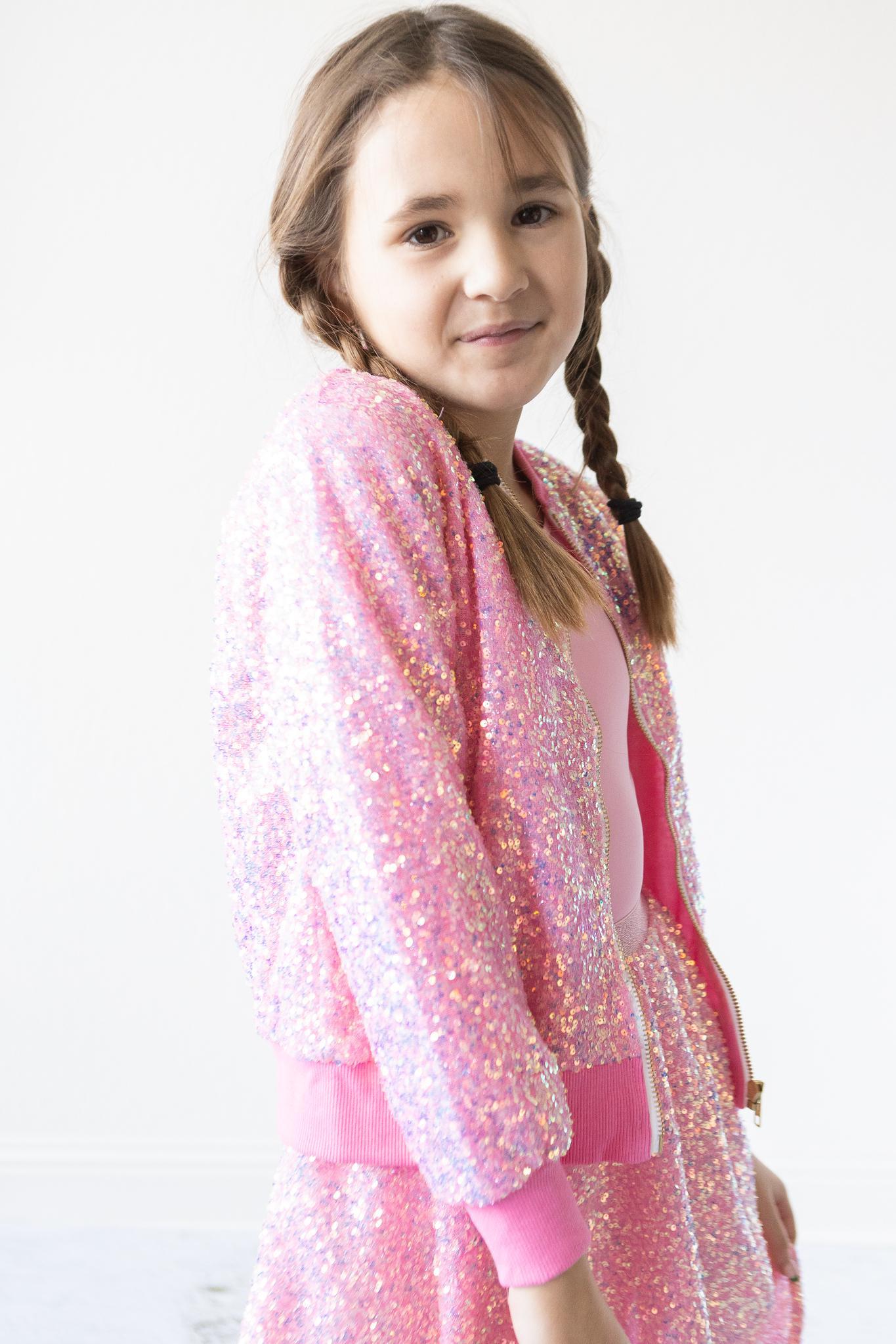 Bubblegum Pink Sequin Jacket Mila & Rose ®