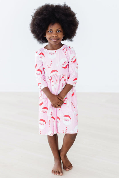 Jingle Bells 3/4 Sleeve Pocket Twirl Dress