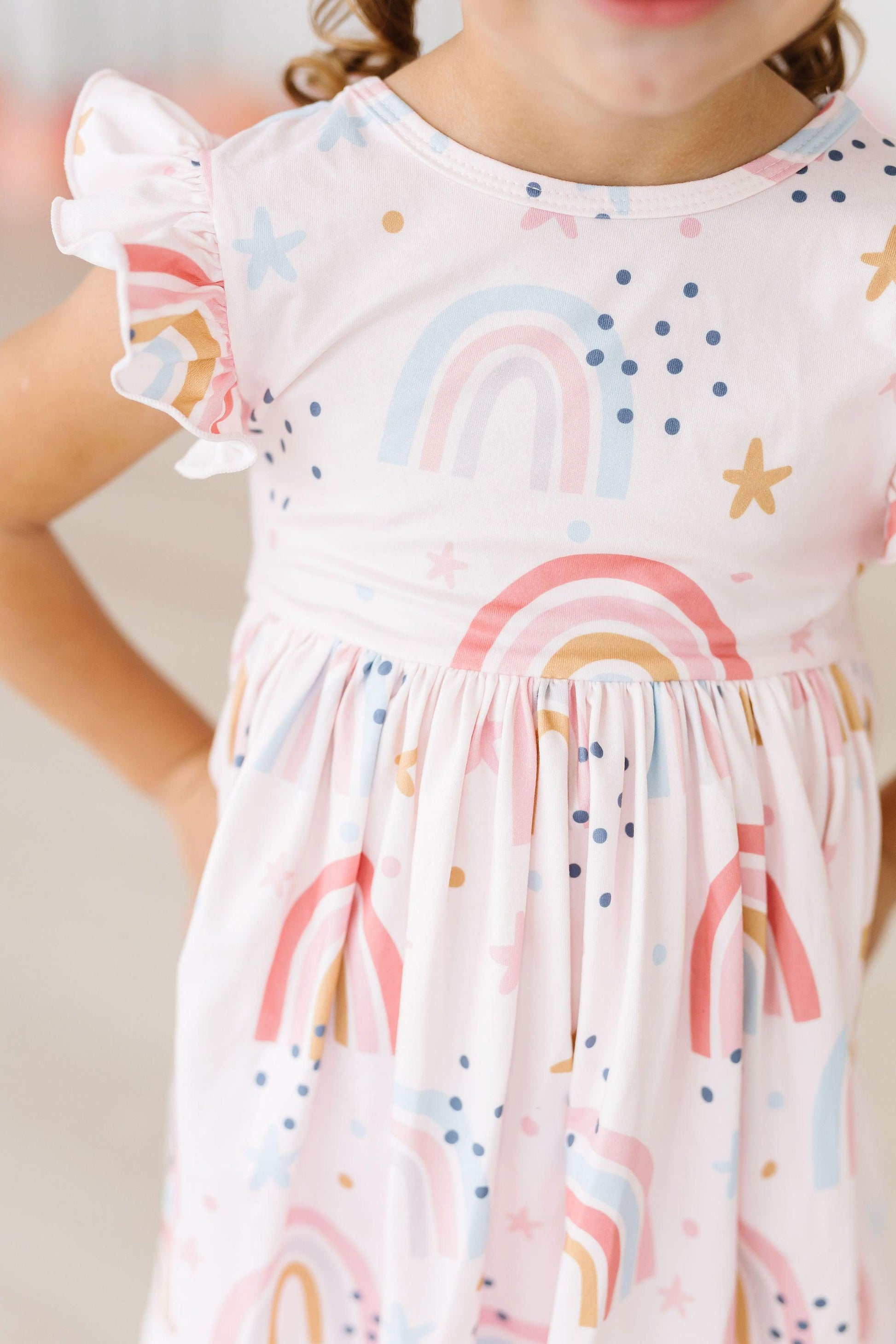Over the Rainbow Flutter Sleeve Twirl Dress Mila & Rose ®