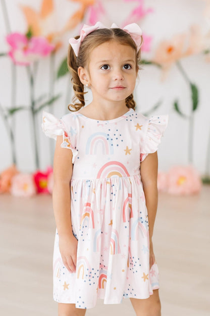 Over the Rainbow Flutter Sleeve Twirl Dress Mila & Rose ®