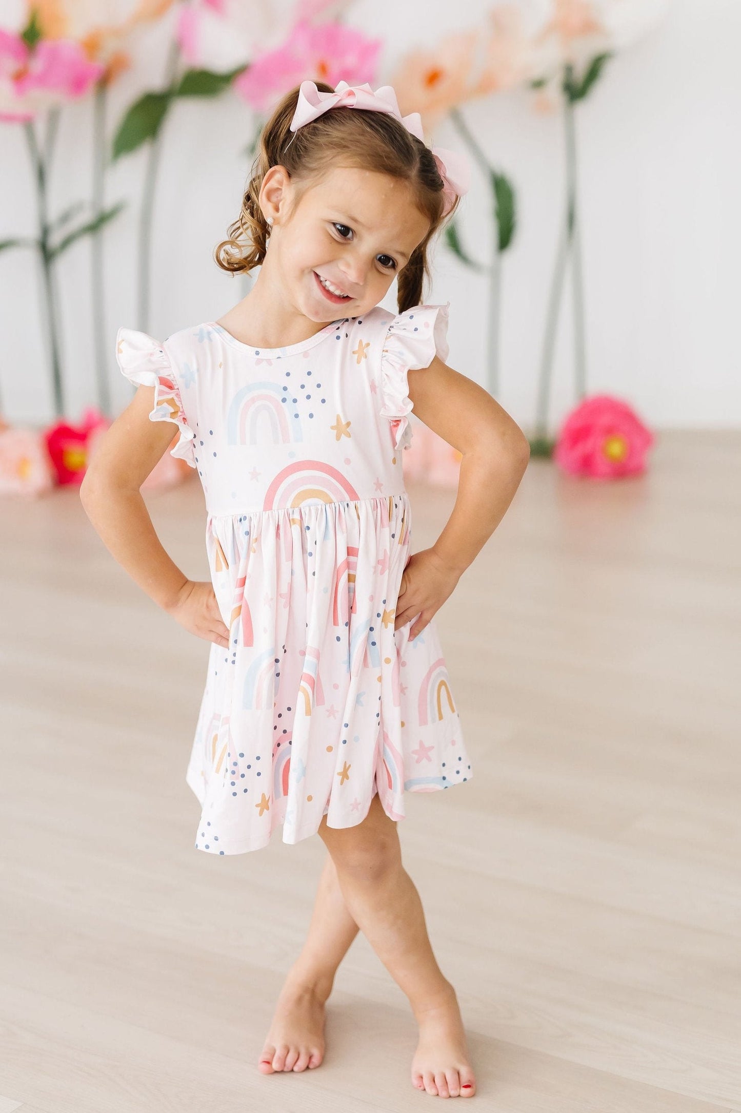 Over the Rainbow Flutter Sleeve Twirl Dress Mila & Rose ®