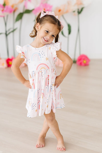 Over the Rainbow Flutter Sleeve Twirl Dress Mila & Rose ®