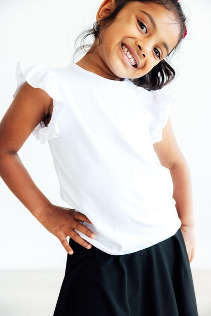White S/S Ruffle Tee Mila & Rose ®