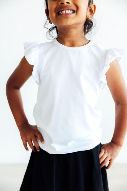 White S/S Ruffle Tee Mila & Rose ®