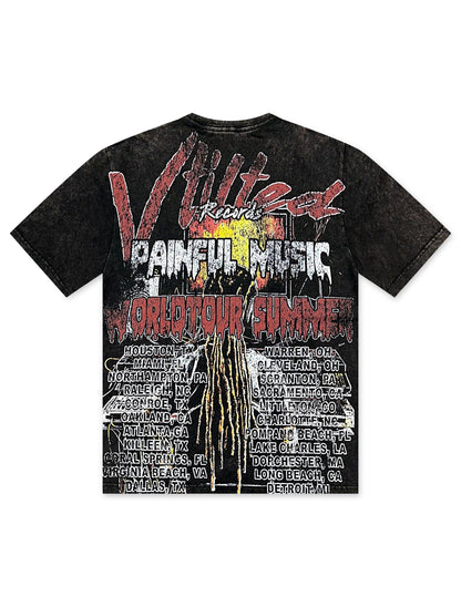 Vtilted Record Tee - Black Wash Denim Exchange