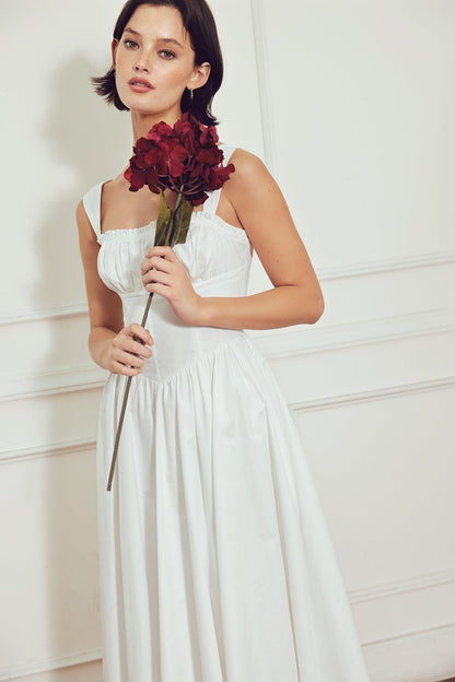 SWEETHEART SERENADE WOVEN MIDI DRESS Flying Tomato