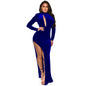 Split Hollow Velvet Long Sleeve Dress