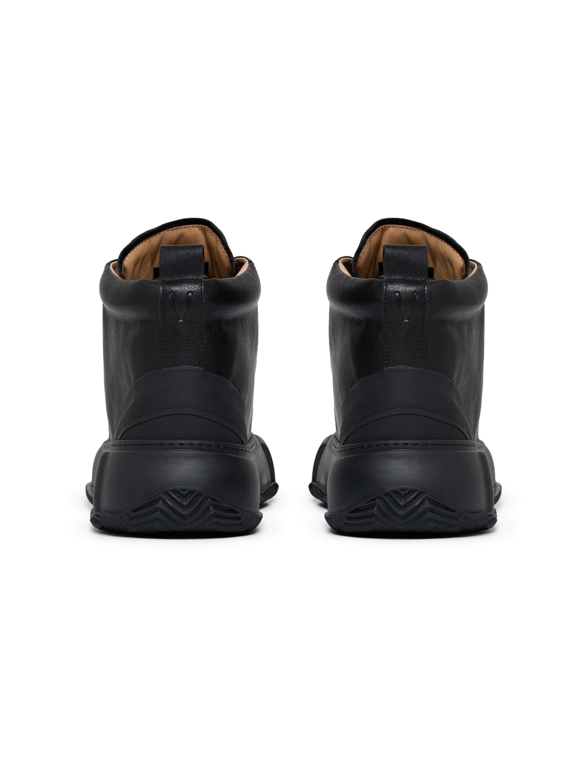Valabasas "Vision" High Top Shoes - Black Leather Denim Exchange