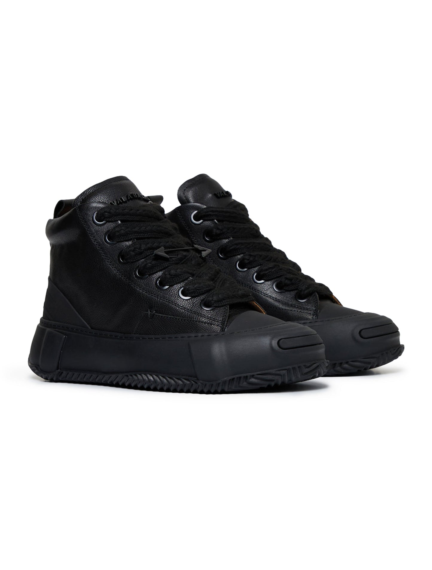 Valabasas "Vision" High Top Shoes - Black Leather Denim Exchange