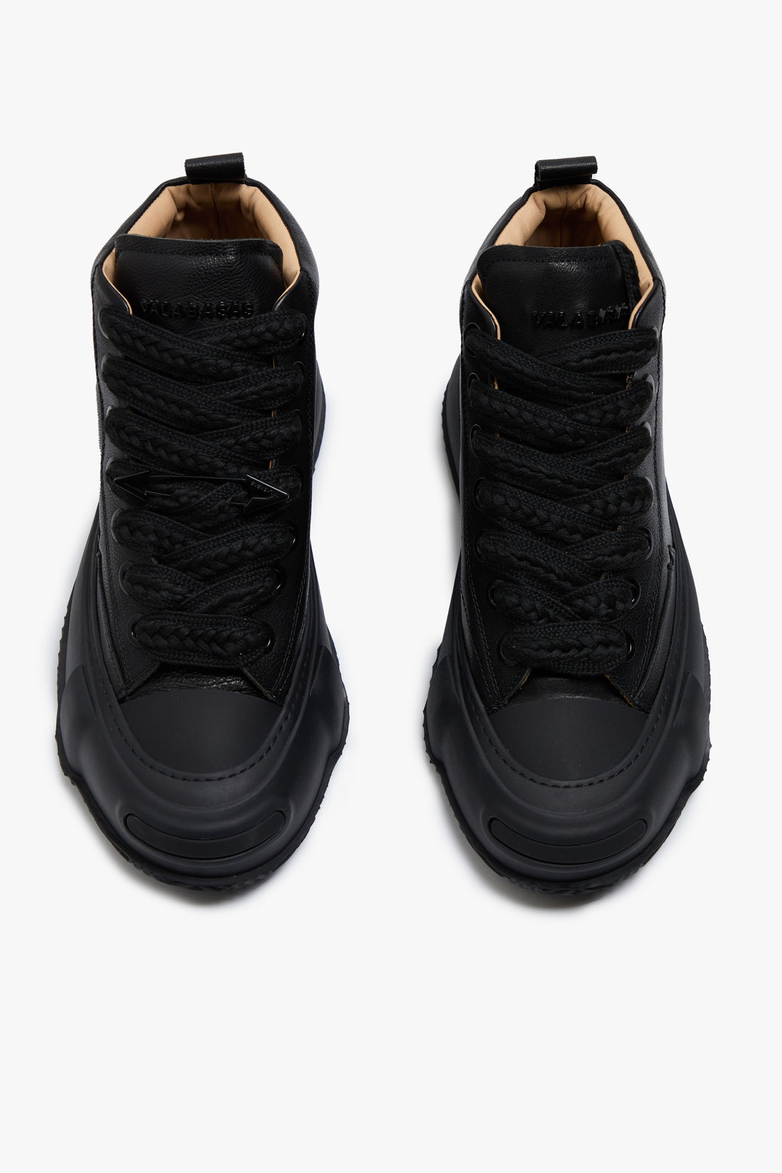 Valabasas "Vision" High Top Shoes - Black Leather Denim Exchange