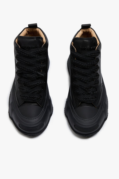 Valabasas "Vision" High Top Shoes - Black Leather Denim Exchange