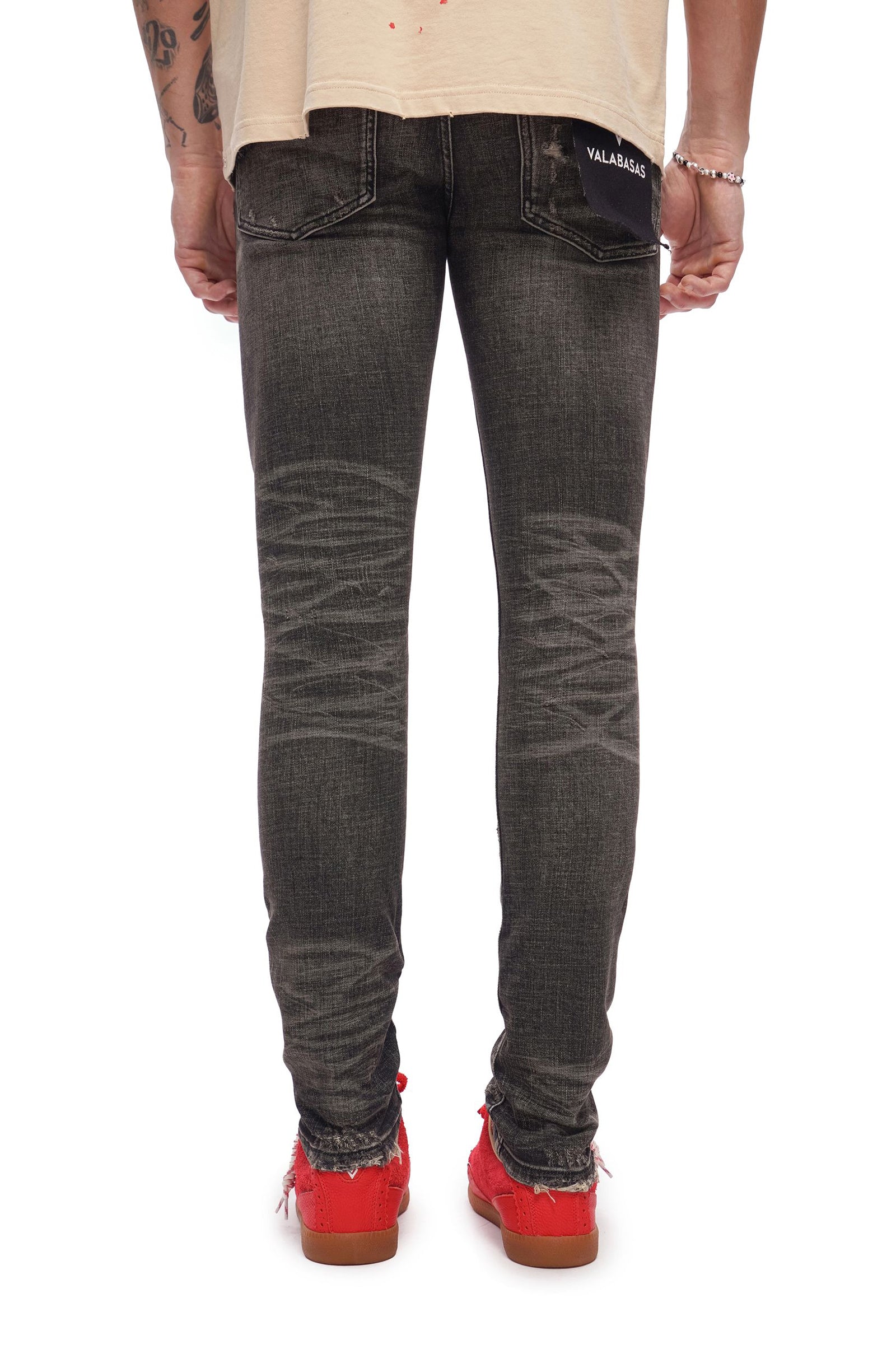 Valabasas Collage Skinny Jean - Grey Vintage Wash Denim Exchange
