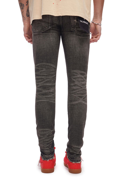 Valabasas Collage Skinny Jean - Grey Vintage Wash Denim Exchange