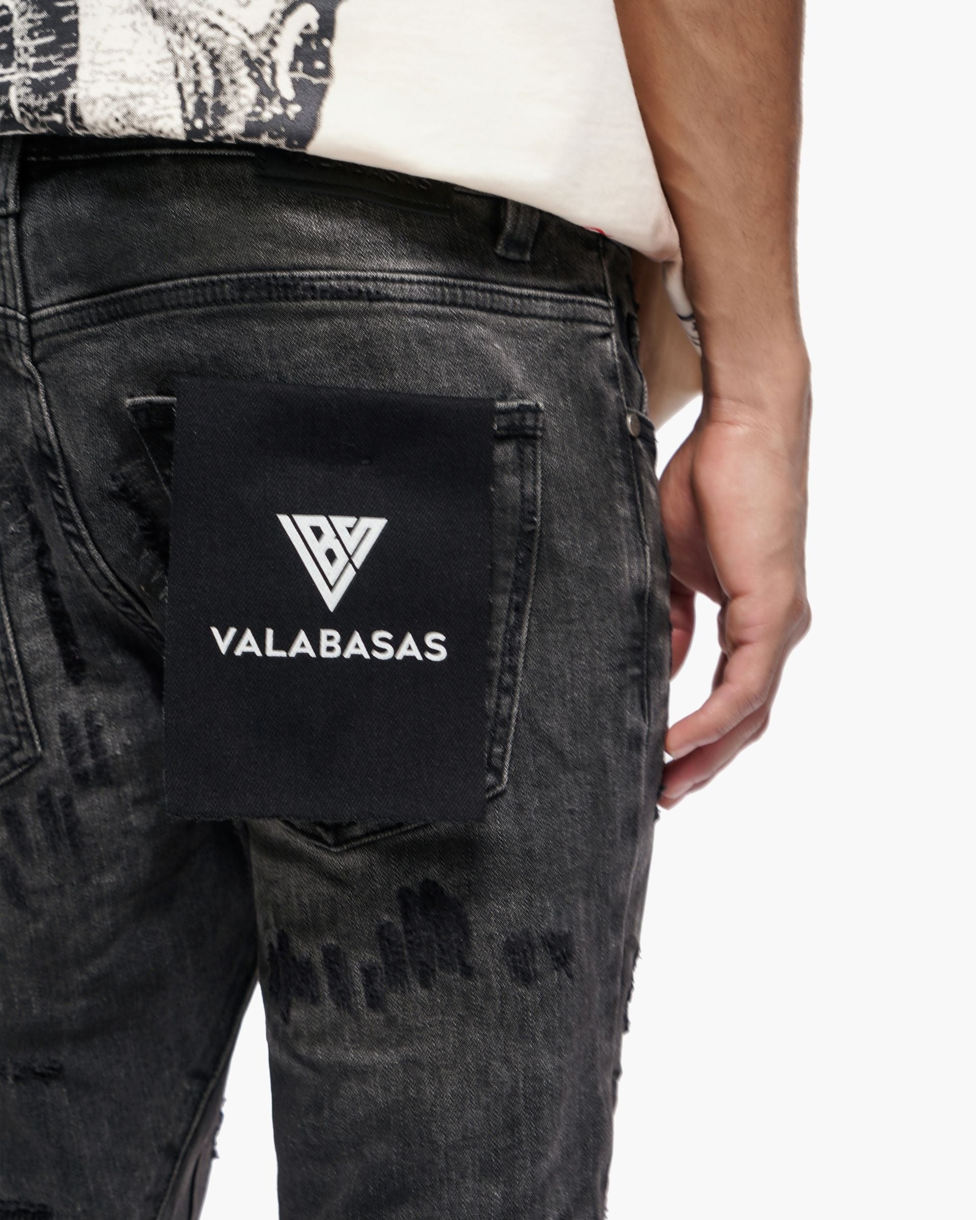 Valabasas Graft Stacked Jean - Grey Washed Denim Exchange