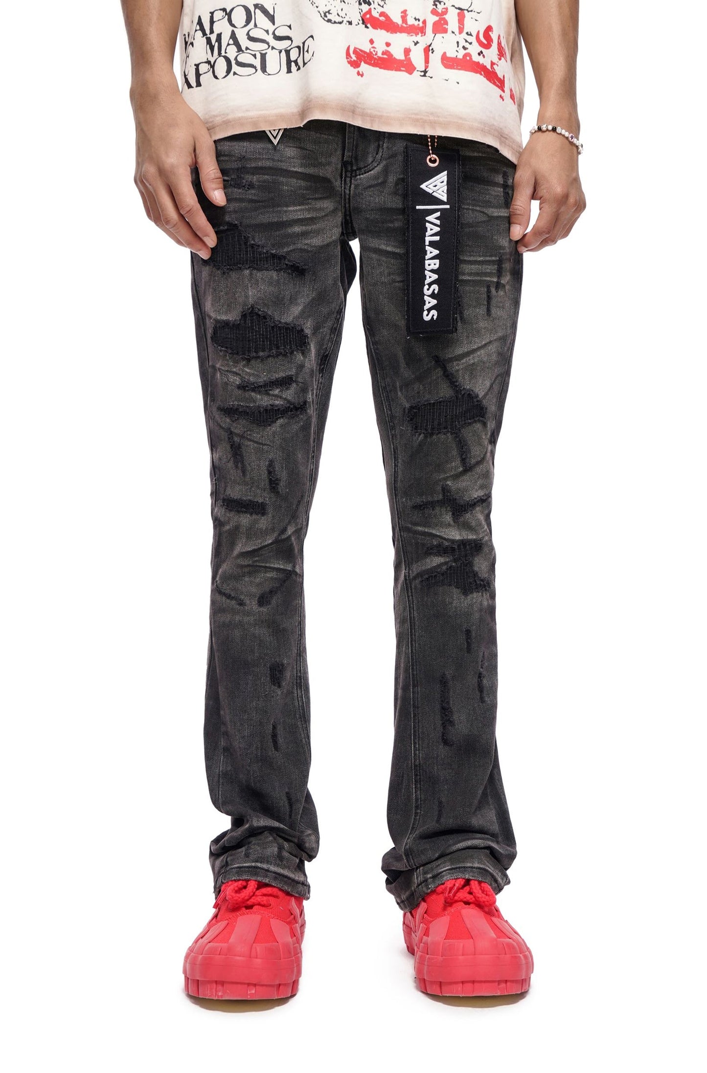 Valabasas Graft Stacked Jean - Grey Washed Denim Exchange