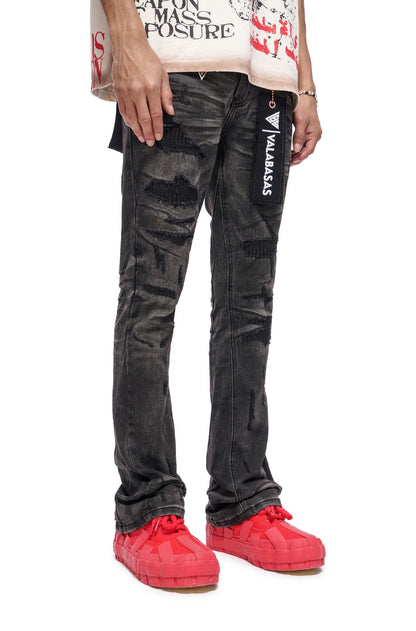 Valabasas Graft Stacked Jean - Grey Washed Denim Exchange