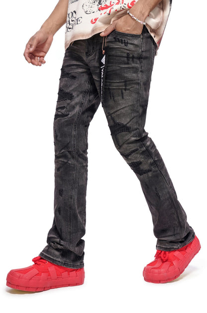 Valabasas Graft Stacked Jean - Grey Washed Denim Exchange
